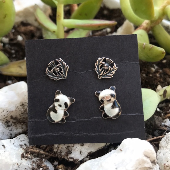 Sterling Silver Stud Earring Set - Picture 1 of 5